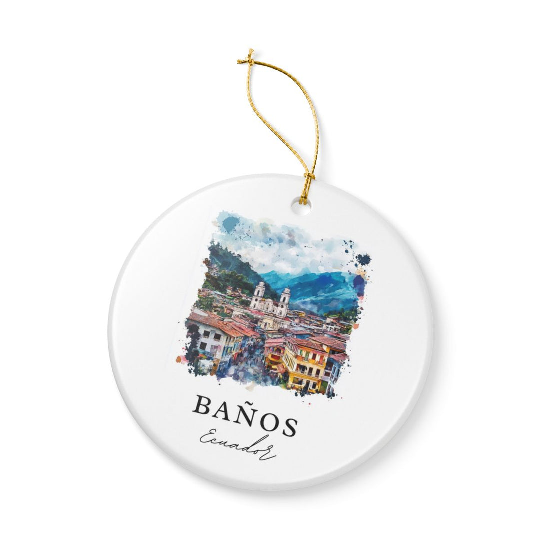 Banos Ecuador Ornament: Unique Banos Ecuador Souvenir, Banos Ecuador Xmas Decor, and Authentic Banos Ecuador Gift