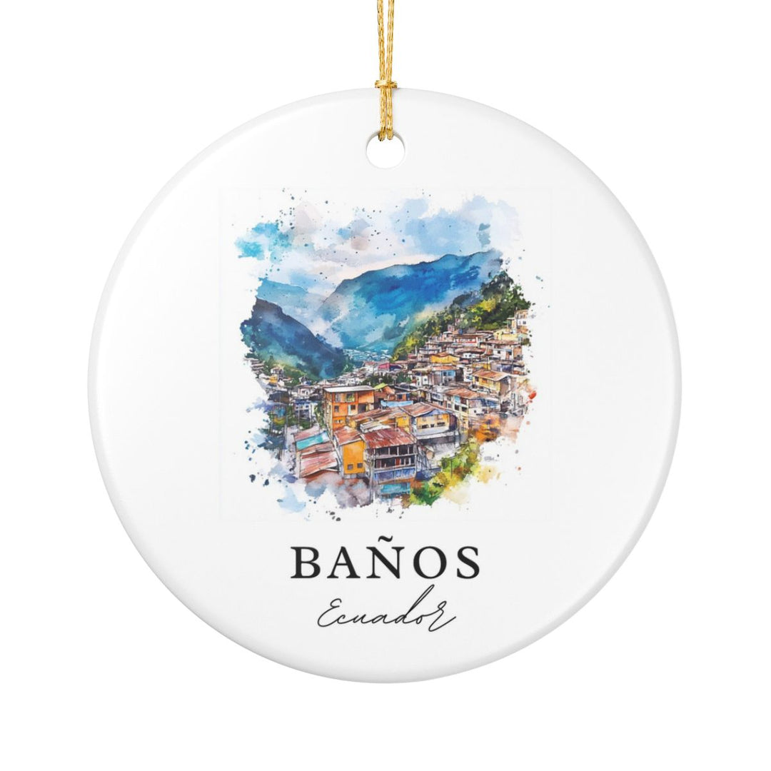 Banos Ecuador Ornament: Unique Banos Ecuador Souvenir, Banos Ecuador Xmas Decor, and Authentic Banos Ecuador Gift