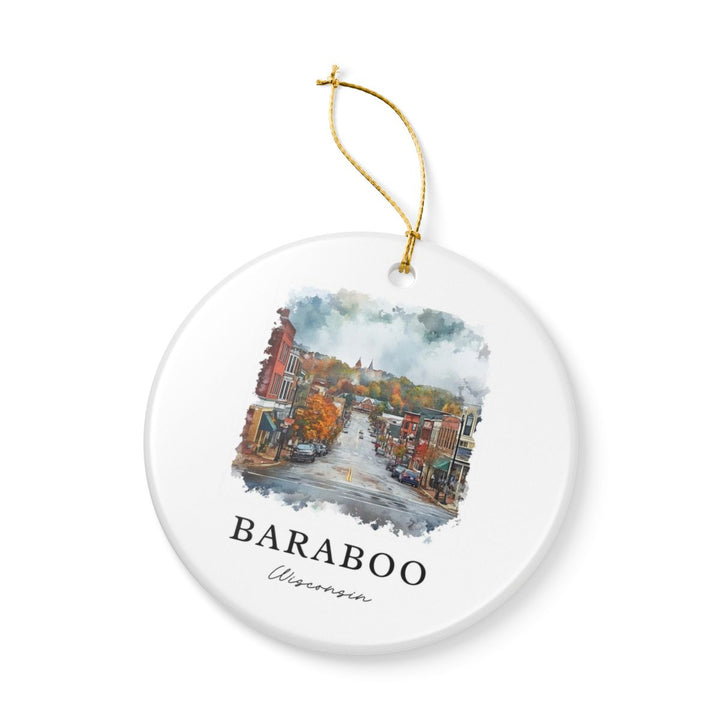 Baraboo Wisconsin USA Ornament: Unique Baraboo Souvenir, Baraboo Wisconsin Xmas Decor, and Authentic Baraboo Gift