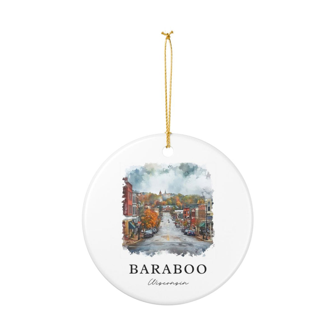 Baraboo Wisconsin USA Ornament: Unique Baraboo Souvenir, Baraboo Wisconsin Xmas Decor, and Authentic Baraboo Gift