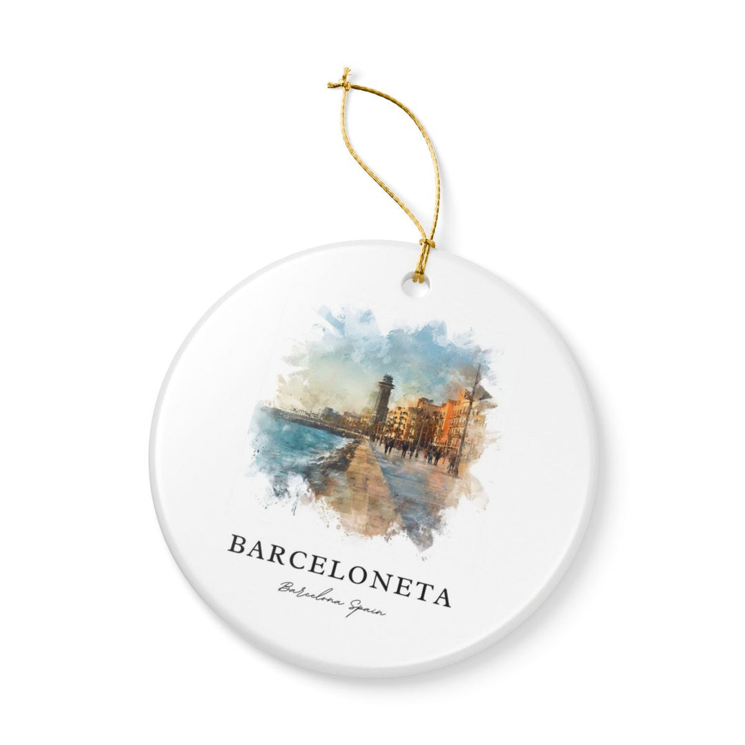 Barceloneta Barcelona Spain Ornament: Unique Barceloneta Barcelona Souvenir, Barceloneta Barcelona Spain Xmas Decor, and Authentic Barceloneta Barcelona Gift