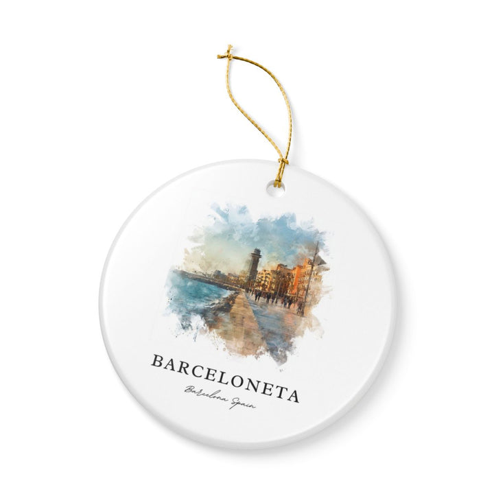 Barceloneta Barcelona Spain Ornament: Unique Barceloneta Barcelona Souvenir, Barceloneta Barcelona Spain Xmas Decor, and Authentic Barceloneta Barcelona Gift