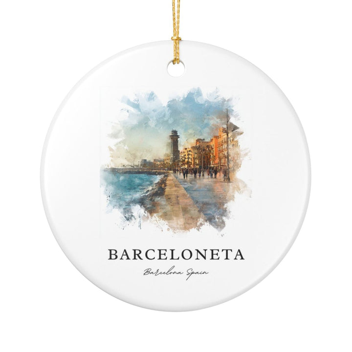Barceloneta Barcelona Spain Ornament: Unique Barceloneta Barcelona Souvenir, Barceloneta Barcelona Spain Xmas Decor, and Authentic Barceloneta Barcelona Gift