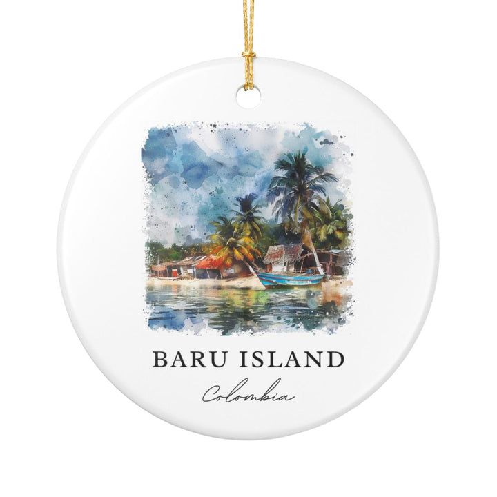 Baru Island Colombia Ornament: Unique Baru Island Souvenir, Baru Island Colombia Xmas Decor, and Authentic Baru Island Gift