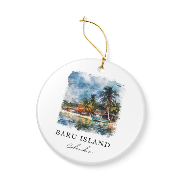 Baru Island Colombia Ornament: Unique Baru Island Souvenir, Baru Island Colombia Xmas Decor, and Authentic Baru Island Gift