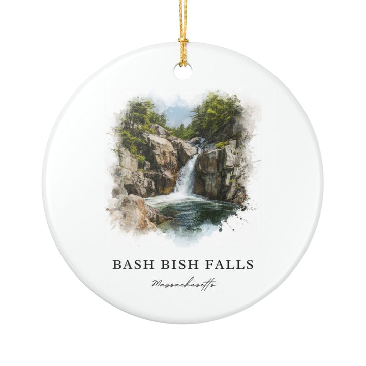 Bash Bish Falls Massachusetts USA Ornament: Unique Bash Bish Falls Souvenir, Bash Bish Falls Massachusetts Xmas Decor, and Authentic Bash Bish Falls Gift