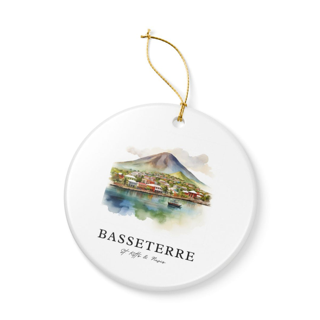 Basseterre Saint Kitts and Nevis Ornament: Unique Basseterre Saint Kitts and Nevis Souvenir, Basseterre Saint Kitts and Nevis Xmas Decor, and Authentic Basseterre Saint Kitts and Nevis Gift