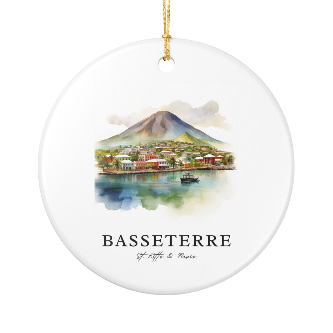 Basseterre Saint Kitts and Nevis Ornament: Unique Basseterre Saint Kitts and Nevis Souvenir, Basseterre Saint Kitts and Nevis Xmas Decor, and Authentic Basseterre Saint Kitts and Nevis Gift