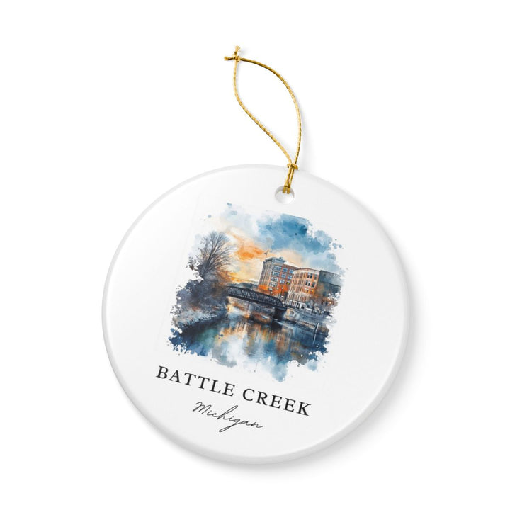 Battle Creek Michigan USA Ornament: Unique Battle Creek Souvenir, Battle Creek Michigan Xmas Decor, and Authentic Battle Creek Gift