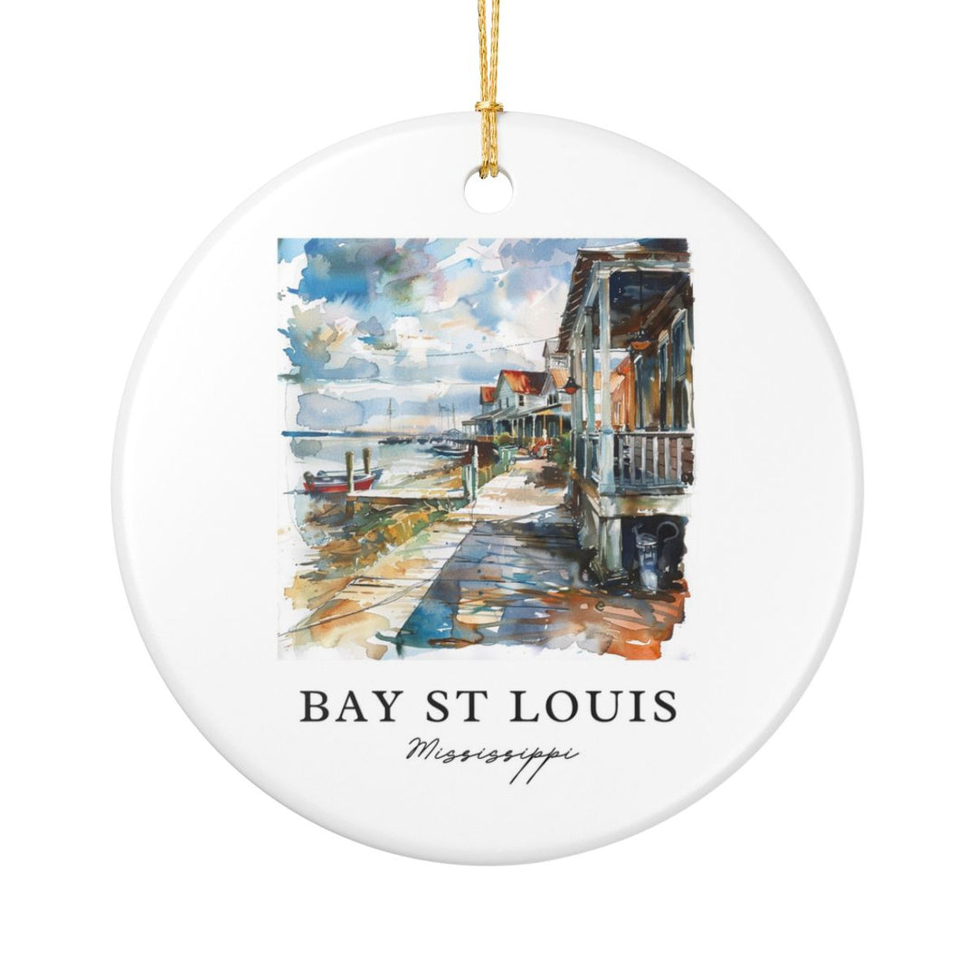 Bay St Louis Mississippi Ornament: Unique Bay St Louis Souvenir, Bay St Louis Mississippi Xmas Decor, and Authentic Bay St Louis Gift