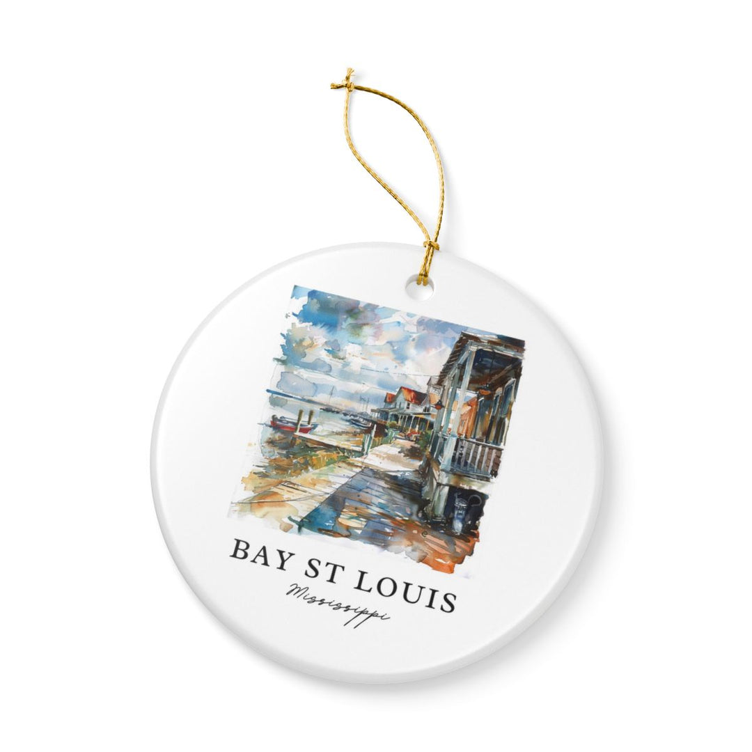 Bay St Louis Mississippi Ornament: Unique Bay St Louis Souvenir, Bay St Louis Mississippi Xmas Decor, and Authentic Bay St Louis Gift