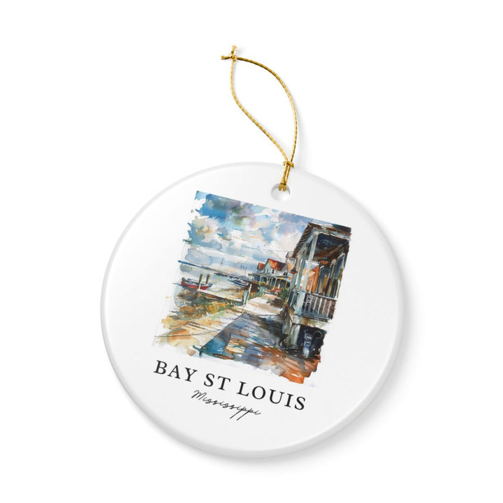 Bay St Louis Mississippi Ornament: Unique Bay St Louis Souvenir, Bay St Louis Mississippi Xmas Decor, and Authentic Bay St Louis Gift
