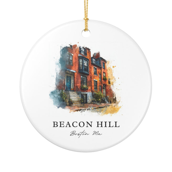 Beacon Hill Boston MA Ornament: Unique Beacon Hill Boston Souvenir, Beacon Hill Boston Massachusetts Xmas Decor, and Authentic Beacon Hill Boston Gift