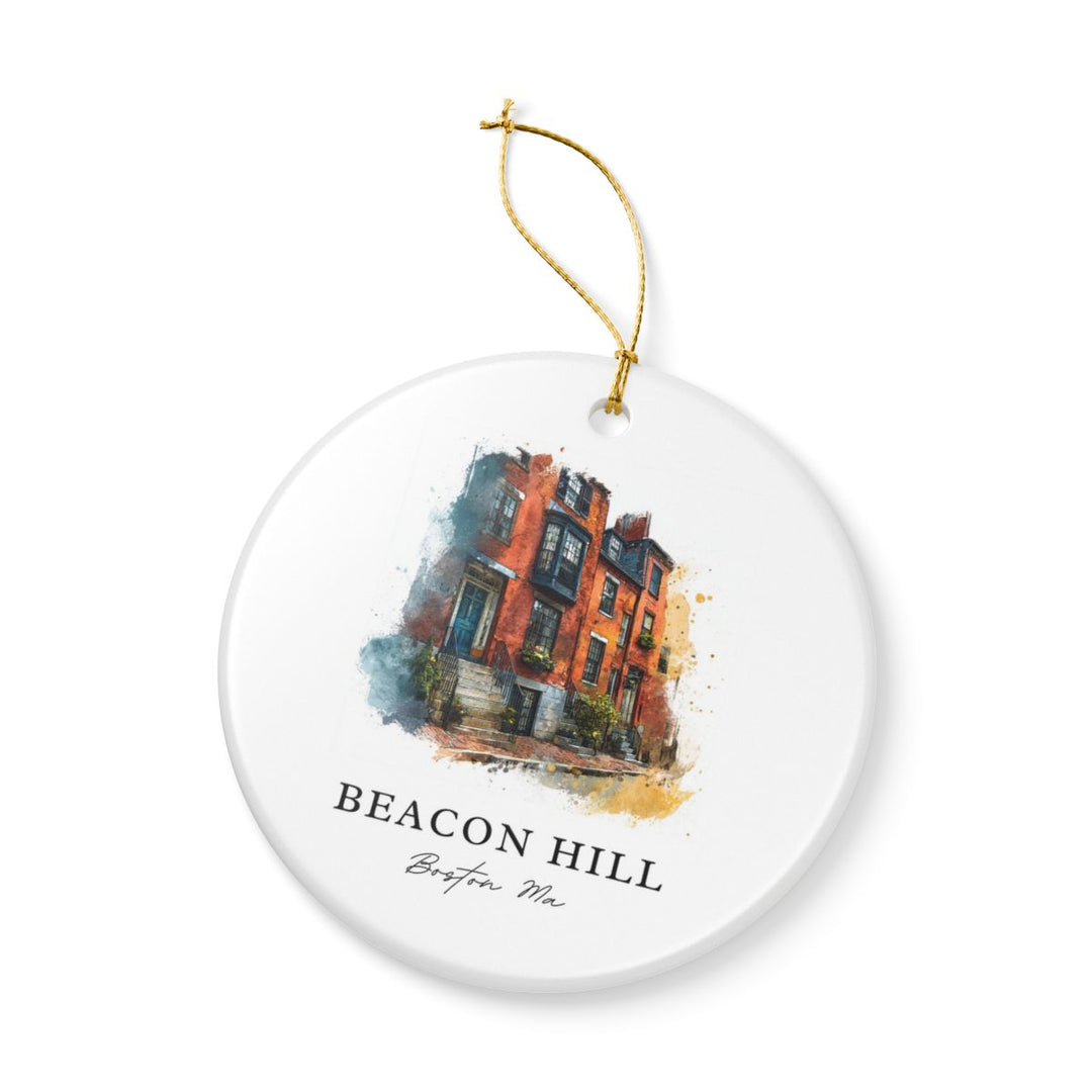 Beacon Hill Boston MA Ornament: Unique Beacon Hill Boston Souvenir, Beacon Hill Boston Massachusetts Xmas Decor, and Authentic Beacon Hill Boston Gift