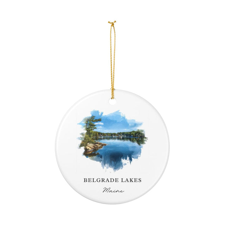 Belgrade Lakes Maine Ornament: Unique Belgrade Lakes Souvenir, Belgrade Lakes Maine Xmas Decor, and Authentic Belgrade Lakes Gift