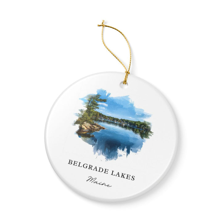 Belgrade Lakes Maine Ornament: Unique Belgrade Lakes Souvenir, Belgrade Lakes Maine Xmas Decor, and Authentic Belgrade Lakes Gift