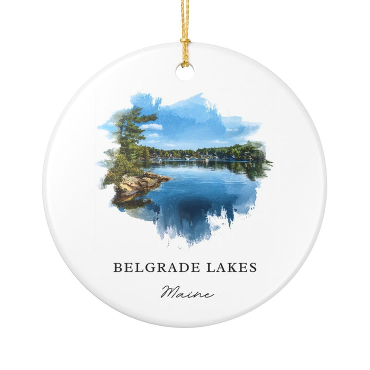 Belgrade Lakes Maine Ornament: Unique Belgrade Lakes Souvenir, Belgrade Lakes Maine Xmas Decor, and Authentic Belgrade Lakes Gift
