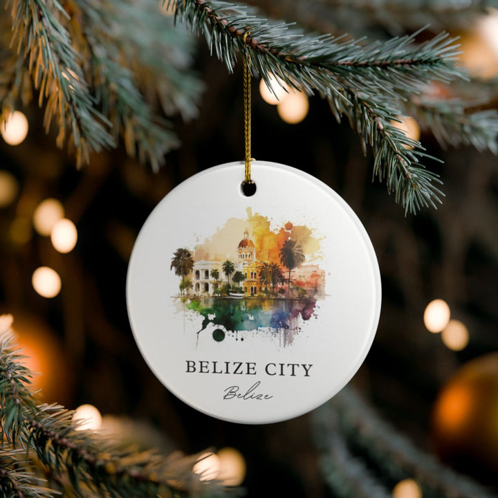 Belize City Ornament: Unique Belize City Souvenir, Belize City Xmas Decor, and Authentic Belize City Gift