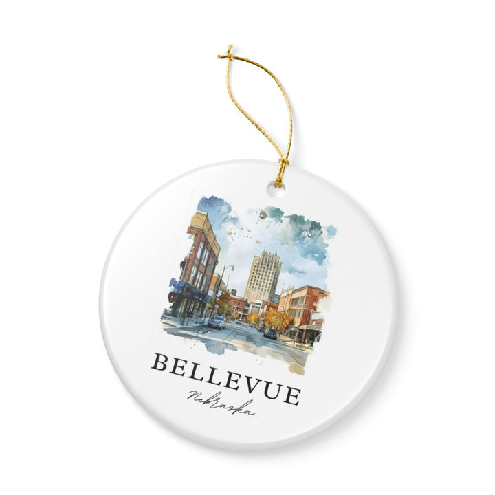 Bellevue Nebraska USA Ornament: Unique Bellevue Souvenir, Bellevue Nebraska Xmas Decor, and Authentic Bellevue Gift