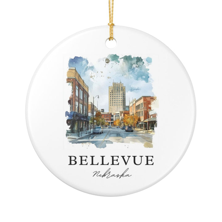 Bellevue Nebraska USA Ornament: Unique Bellevue Souvenir, Bellevue Nebraska Xmas Decor, and Authentic Bellevue Gift