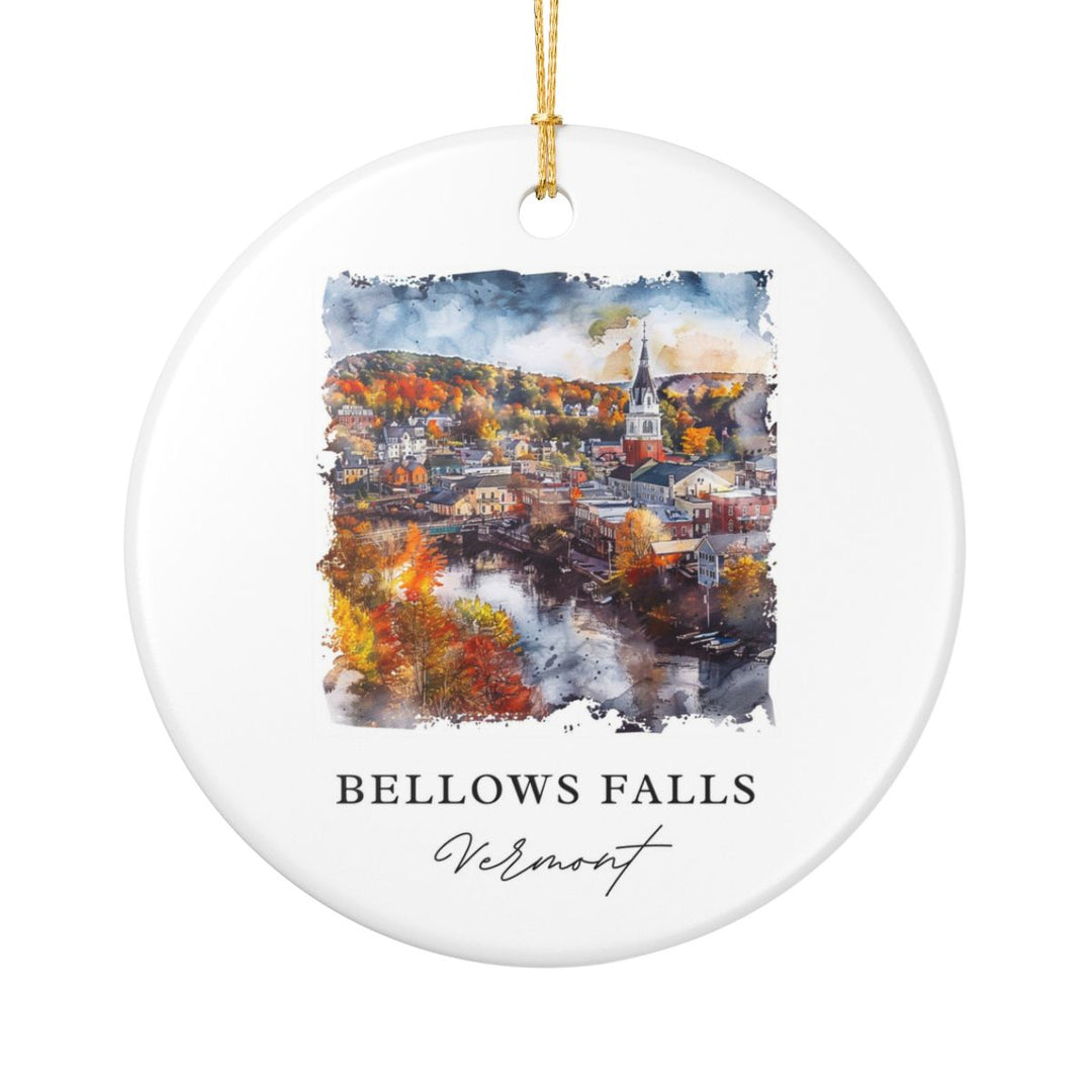 Bellows Falls Vermont Vermont Ornament: Unique Bellows Falls Vermont Souvenir, Bellows Falls Vermont Vermont Xmas Decor, and Authentic Bellows Falls Vermont Gift
