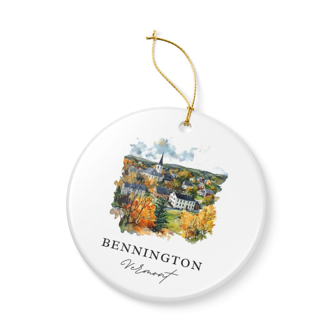 Bennington Vermont USA Ornament: Unique Bennington Souvenir, Bennington Vermont Xmas Decor, and Authentic Bennington Gift
