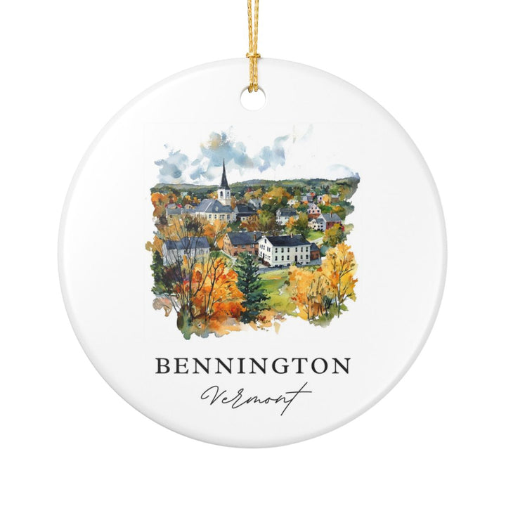 Bennington Vermont USA Ornament: Unique Bennington Souvenir, Bennington Vermont Xmas Decor, and Authentic Bennington Gift