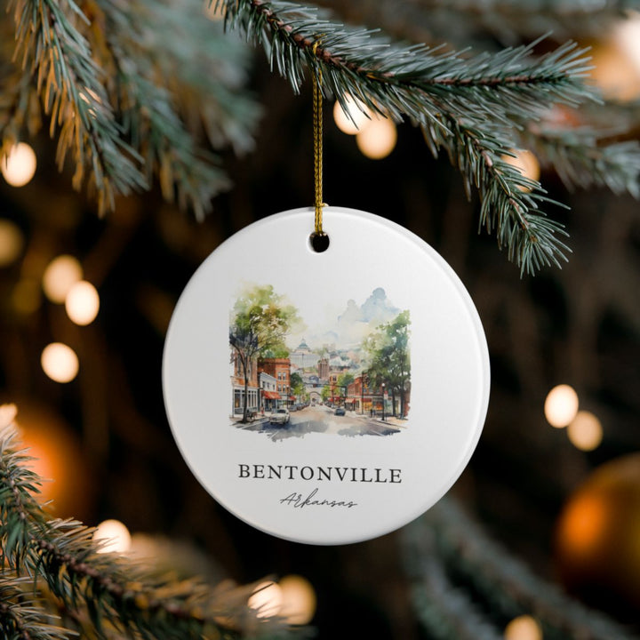Bentonville Arkansas Ornament: Unique Bentonville Souvenir, Bentonville Arkansas Xmas Decor, and Authentic Bentonville Gift