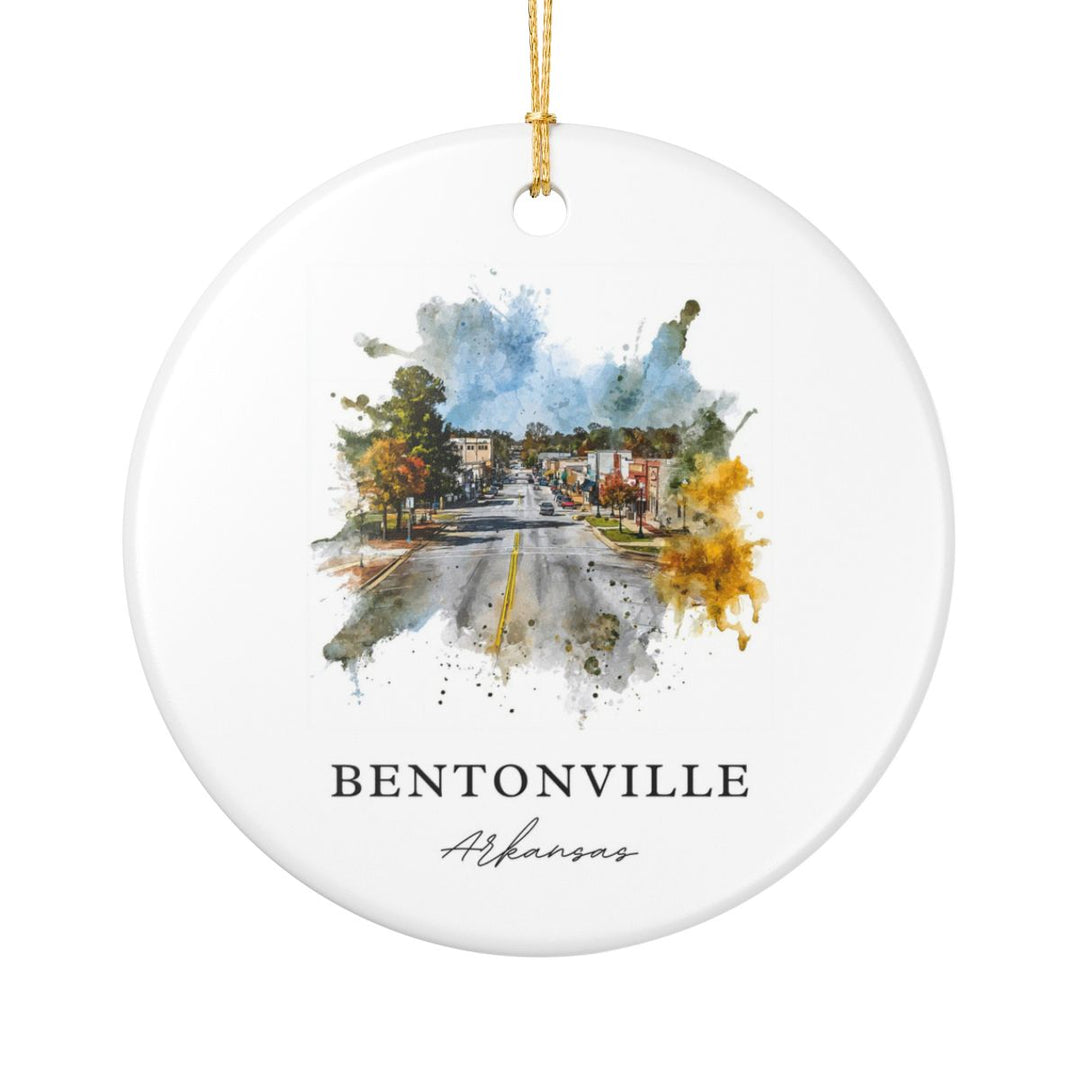 Bentonville Arkansas Ornament: Unique Bentonville Souvenir, Bentonville Arkansas Xmas Decor, and Authentic Bentonville Gift