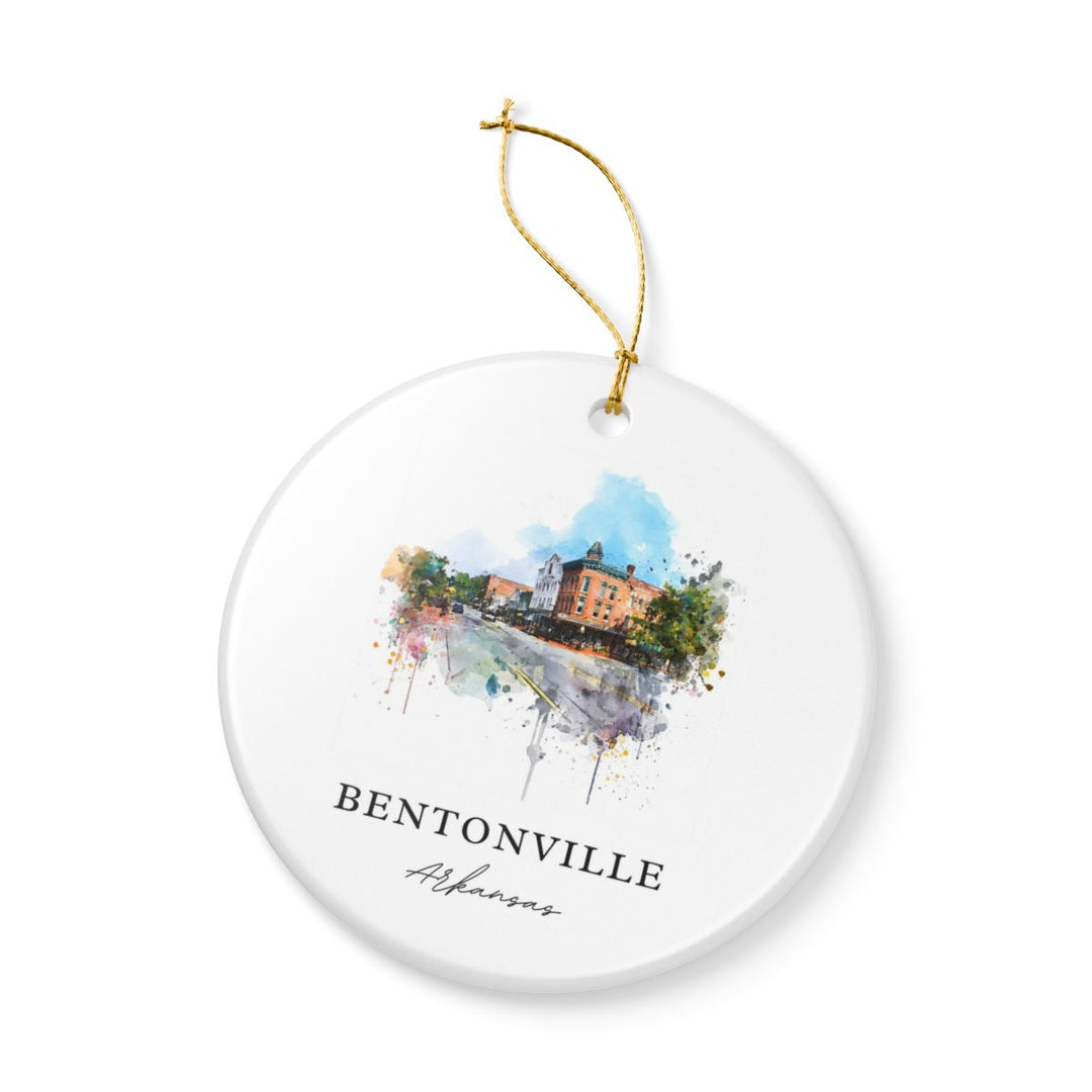 Bentonville Arkansas Ornament: Unique Bentonville Souvenir, Bentonville Arkansas Xmas Decor, and Authentic Bentonville Gift
