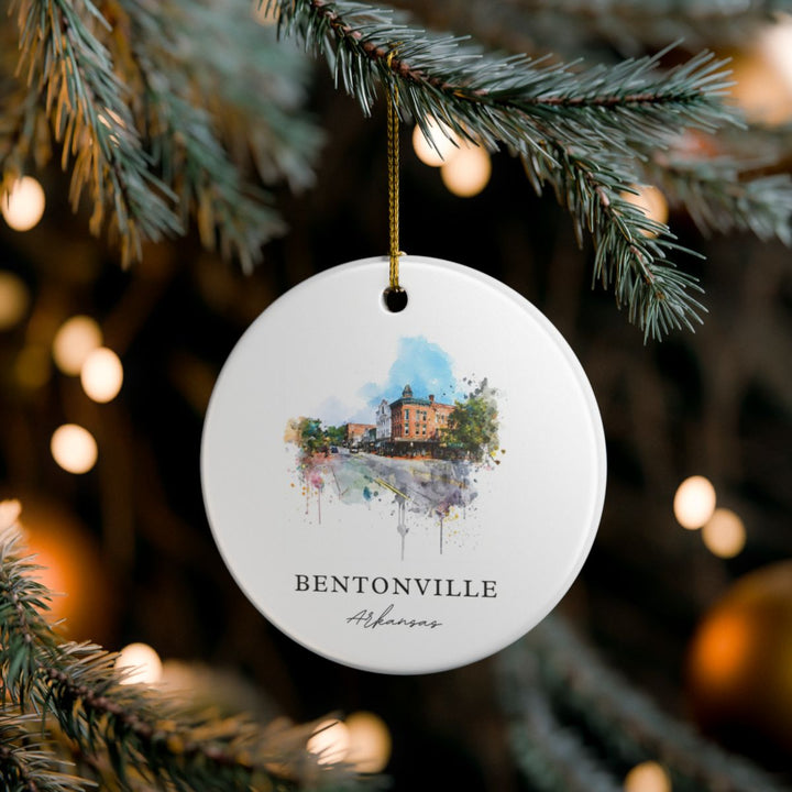Bentonville Arkansas Ornament: Unique Bentonville Souvenir, Bentonville Arkansas Xmas Decor, and Authentic Bentonville Gift