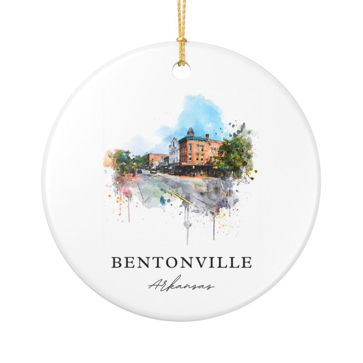 Bentonville Arkansas Ornament: Unique Bentonville Souvenir, Bentonville Arkansas Xmas Decor, and Authentic Bentonville Gift