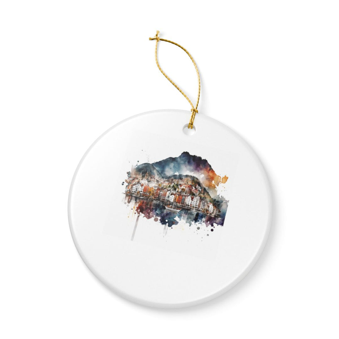 Bergen Norway Ornament: Unique Bergen Souvenir, Bergen Norway Xmas Decor, and Authentic Bergen Gift