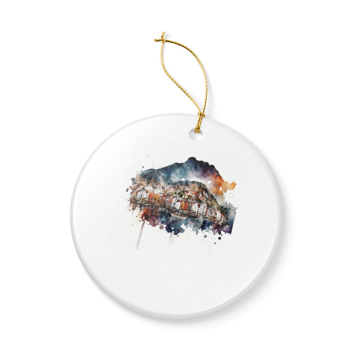 Bergen Norway Ornament: Unique Bergen Souvenir, Bergen Norway Xmas Decor, and Authentic Bergen Gift