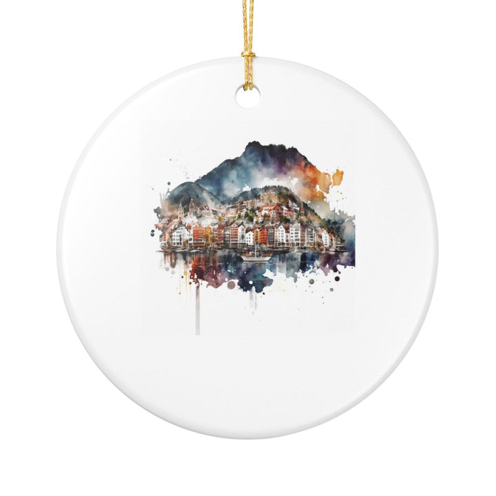 Bergen Norway Ornament: Unique Bergen Souvenir, Bergen Norway Xmas Decor, and Authentic Bergen Gift