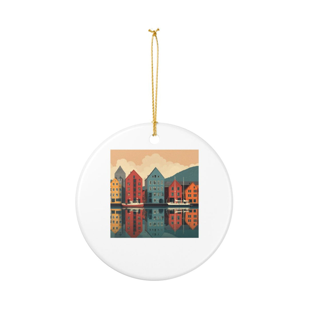 Bergen Norway Ornament: Unique Bergen Souvenir, Bergen Norway Xmas Decor, and Authentic Bergen Gift