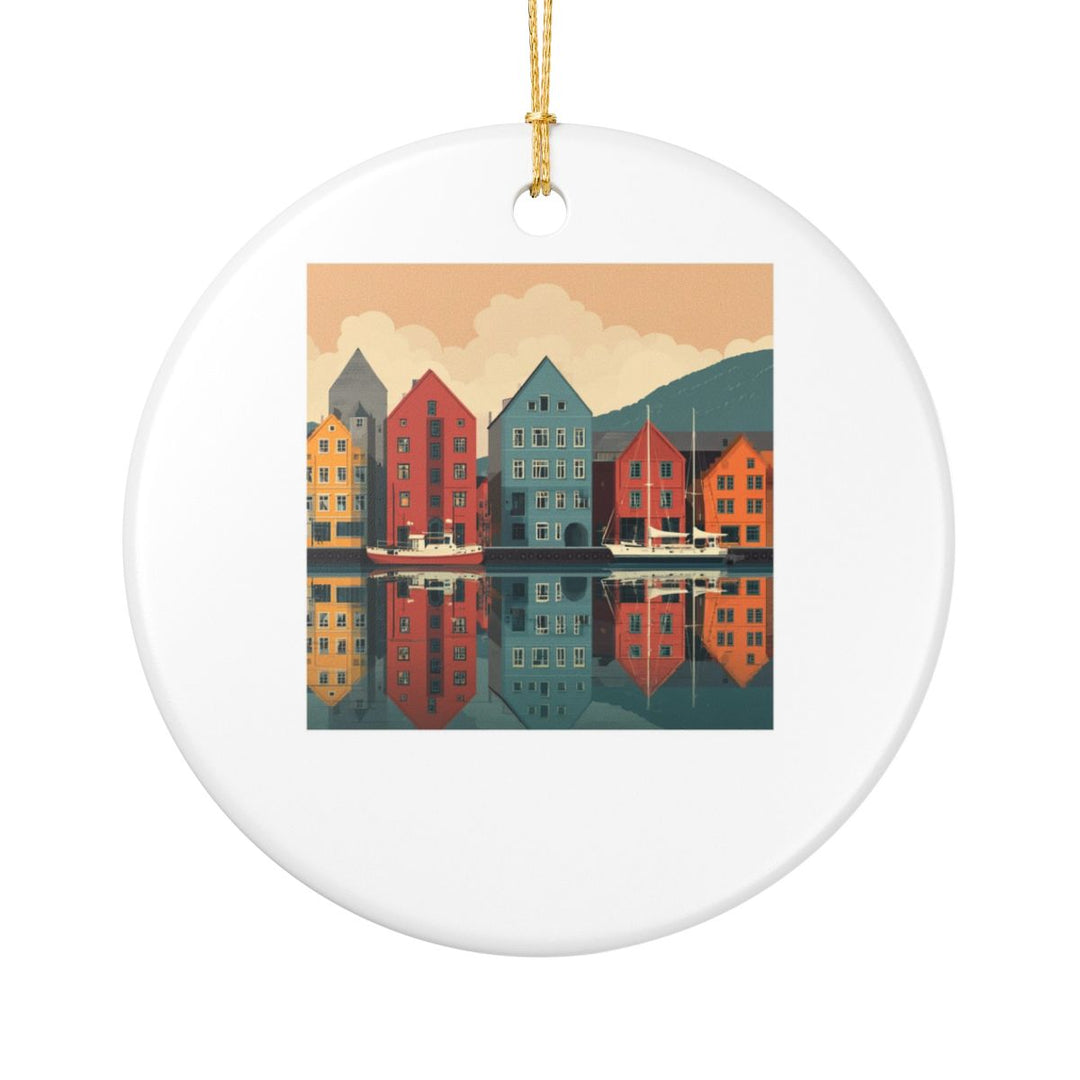Bergen Norway Ornament: Unique Bergen Souvenir, Bergen Norway Xmas Decor, and Authentic Bergen Gift