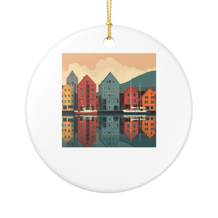 Bergen Norway Ornament: Unique Bergen Souvenir, Bergen Norway Xmas Decor, and Authentic Bergen Gift