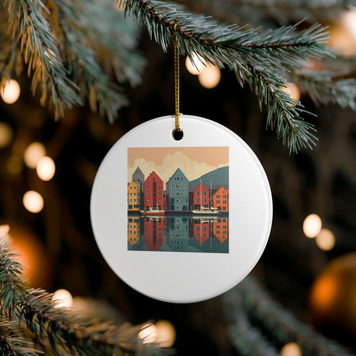 Bergen Norway Ornament: Unique Bergen Souvenir, Bergen Norway Xmas Decor, and Authentic Bergen Gift