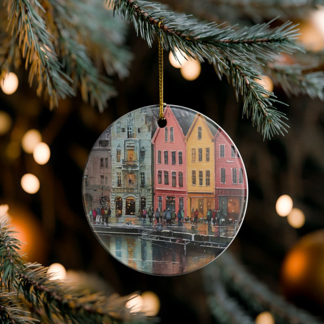 Bergen Norway Ornament: Unique Bergen Souvenir, Bergen Norway Xmas Decor, and Authentic Bergen Gift