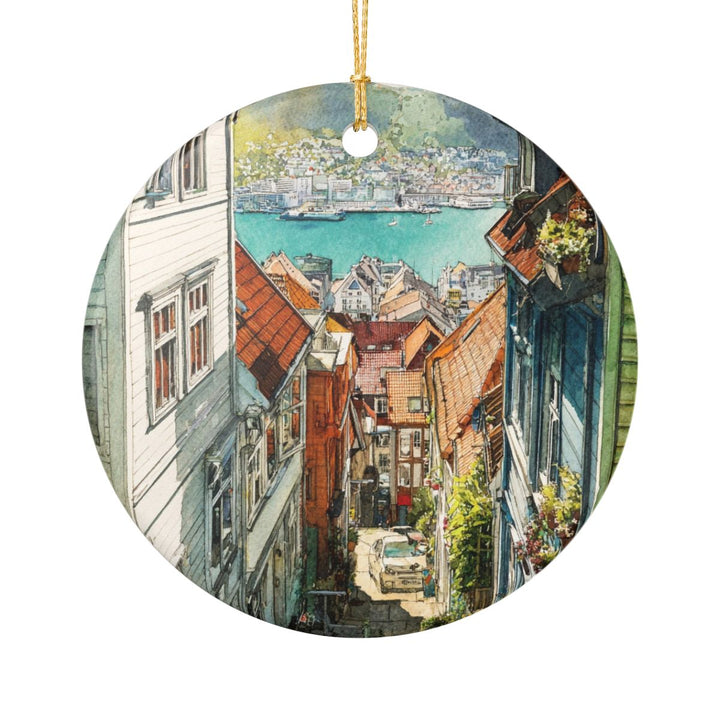 Bergen Norway Ornament: Unique Bergen Souvenir, Bergen Norway Xmas Decor, and Authentic Bergen Gift