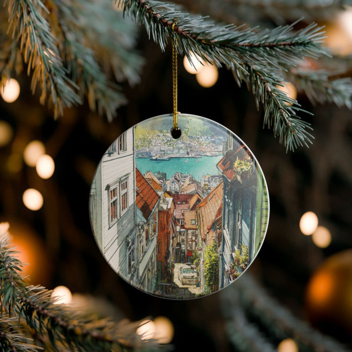 Bergen Norway Ornament: Unique Bergen Souvenir, Bergen Norway Xmas Decor, and Authentic Bergen Gift