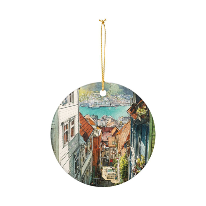 Bergen Norway Ornament: Unique Bergen Souvenir, Bergen Norway Xmas Decor, and Authentic Bergen Gift