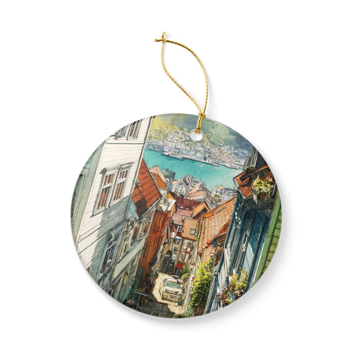 Bergen Norway Ornament: Unique Bergen Souvenir, Bergen Norway Xmas Decor, and Authentic Bergen Gift