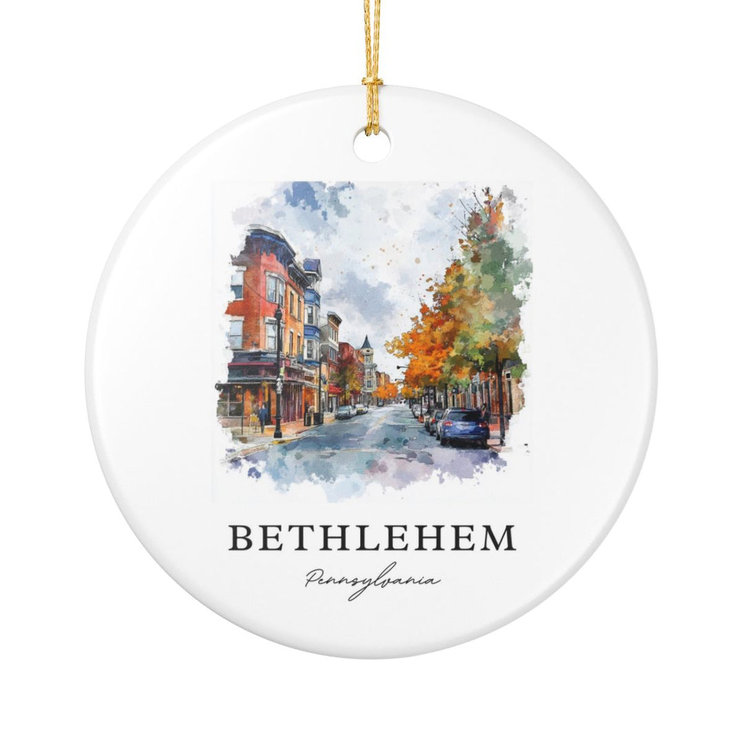 Bethlehem Pennsylvania USA Ornament: Unique Bethlehem Souvenir, Bethlehem Pennsylvania Xmas Decor, and Authentic Bethlehem Gift
