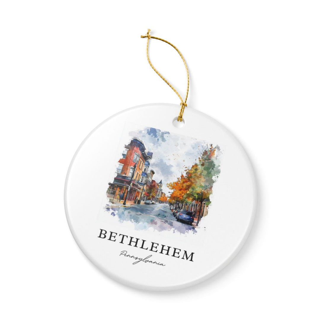 Bethlehem Pennsylvania USA Ornament: Unique Bethlehem Souvenir, Bethlehem Pennsylvania Xmas Decor, and Authentic Bethlehem Gift