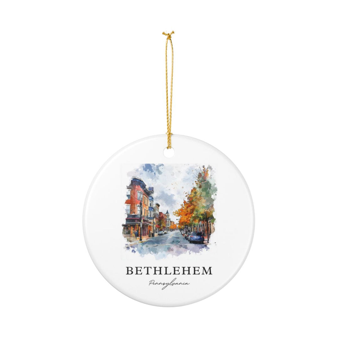 Bethlehem Pennsylvania USA Ornament: Unique Bethlehem Souvenir, Bethlehem Pennsylvania Xmas Decor, and Authentic Bethlehem Gift