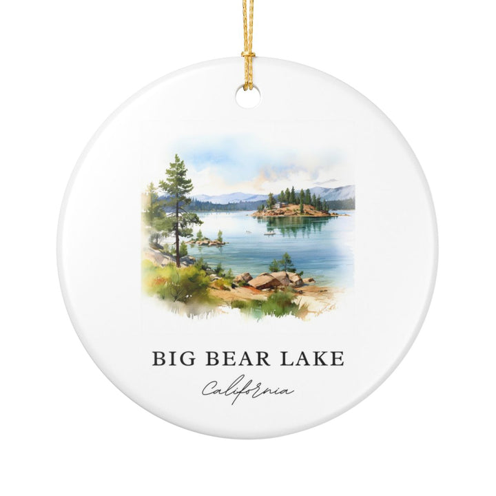 Big Bear Lake California Ornament: Unique Big Bear Lake Souvenir, Big Bear Lake California Xmas Decor, and Authentic Big Bear Lake Gift