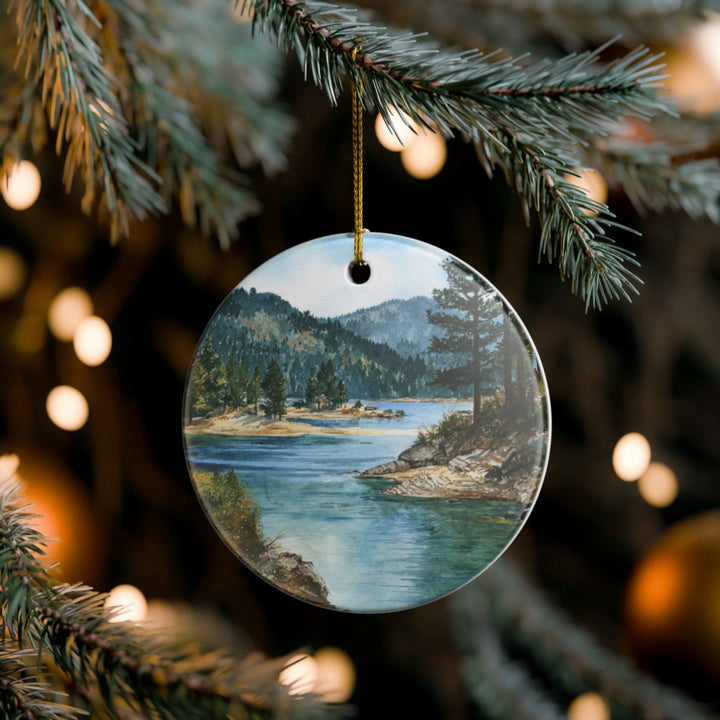 Big Bear Lake California USA Ornament: Unique Big Bear Lake Souvenir, Big Bear Lake California Xmas Decor, and Authentic Big Bear Lake Gift