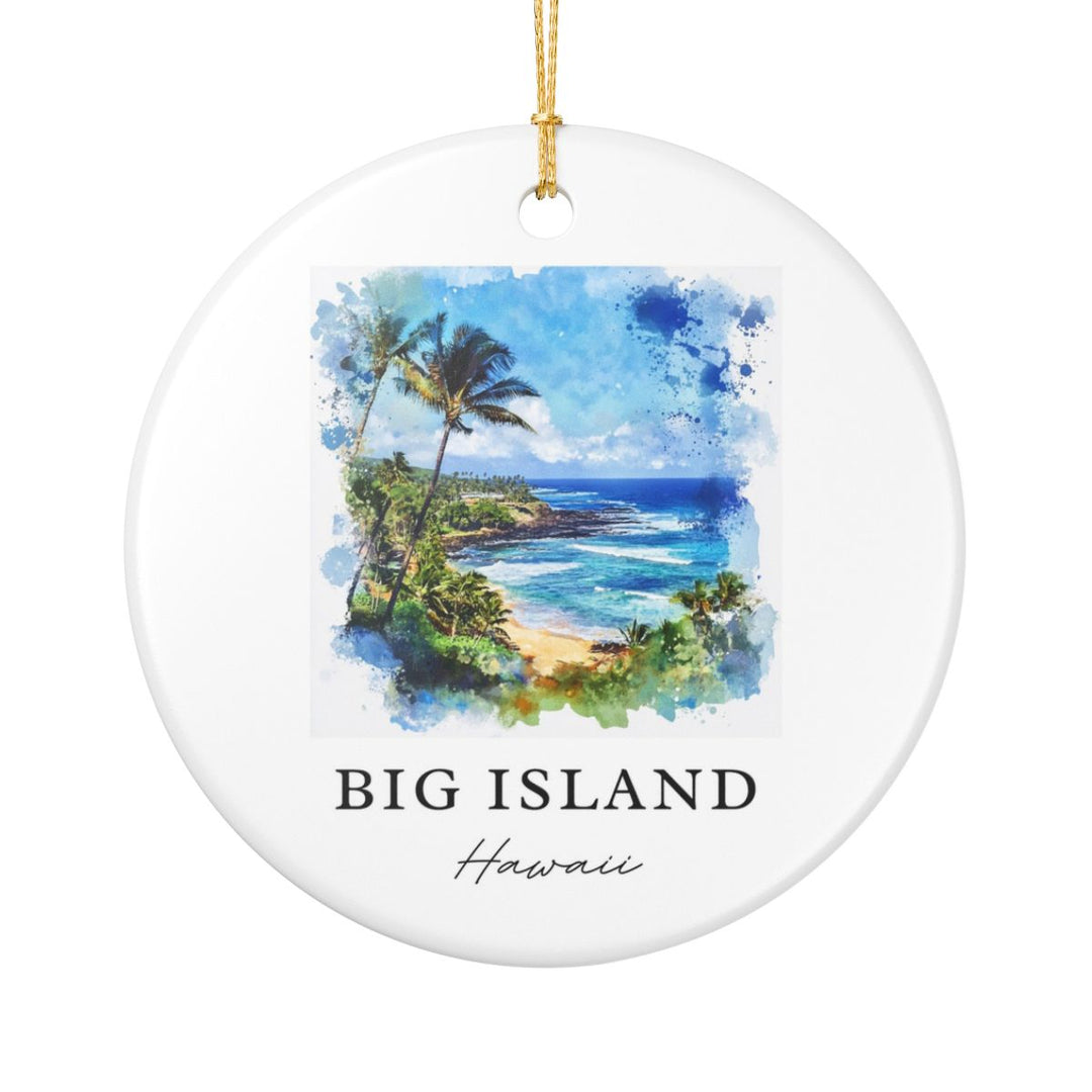 Big Island Hawaii Ornament: Unique Big Island Souvenir, Big Island Hawaii Xmas Decor, and Authentic Big Island Gift
